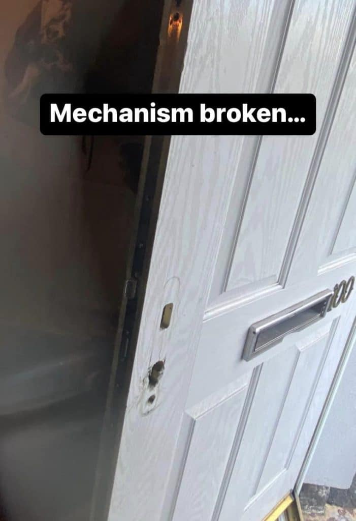 Broken door lock